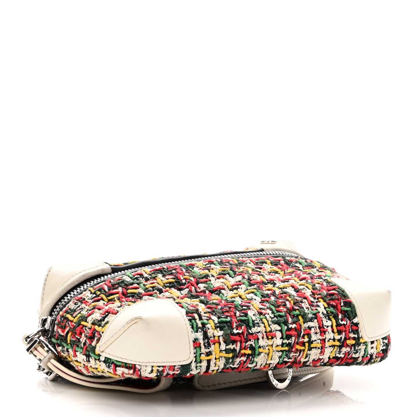 Tweed Calfskin Street Allure Waist Bag White Multicolor