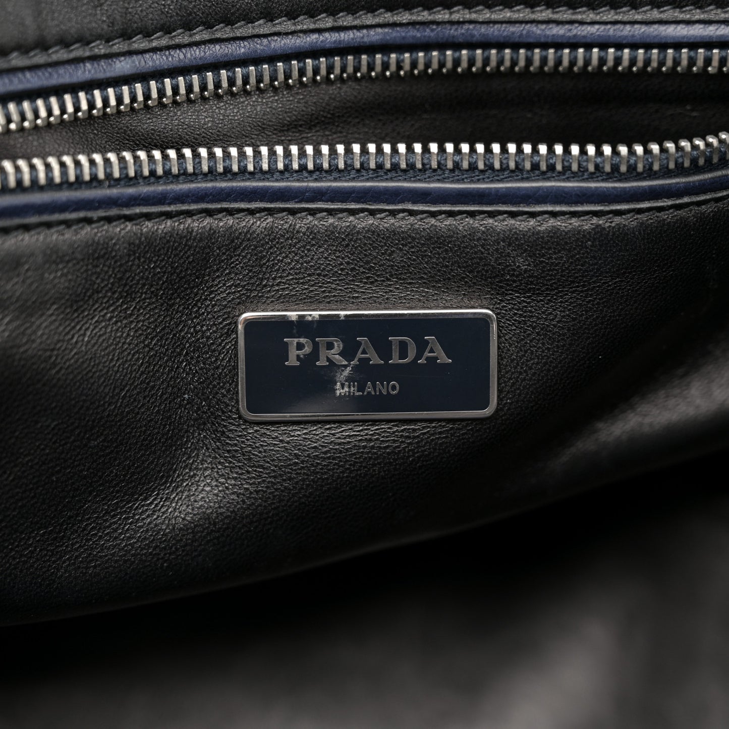 Glace Calfskin Twin Pocket Tote Denim