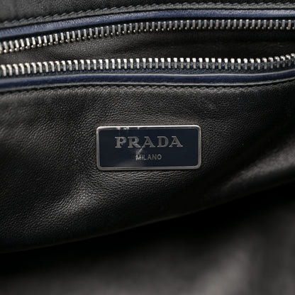 Prada Glace Calfskin Twin Pocket Tote Denim 7 of 16