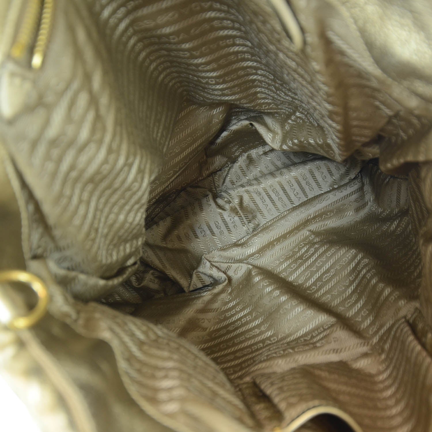 Prada Nappa Gaufre Tote Platino 7 of 7