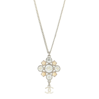 Chanel Crystal CC Drop Pendant Necklace Silver 1 of 6
