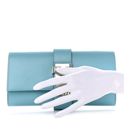 Hermes Tadelakt Medor 23 Clutch Bleu Atoll 2 of 12