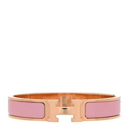 Hermes Enamel Narrow Clic Clac H Bracelet PM Rose Delirium 1 of 4