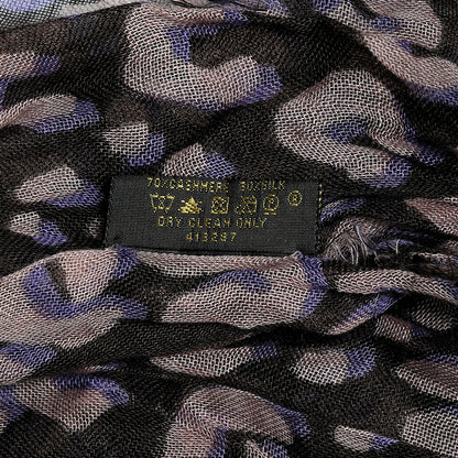 Louis Vuitton Cashmere Silk Leopard Etole Stole Mauve 5 of 5