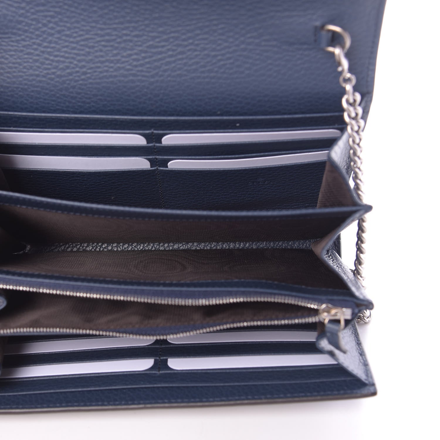 Gucci Dollar Calfskin Crystal Mini Dionysus Chain Wallet Blue Agata Black Diamond 5 of 10