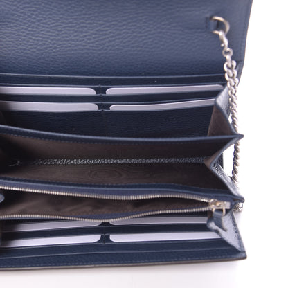 Gucci Dollar Calfskin Crystal Mini Dionysus Chain Wallet Blue Agata Black Diamond 5 of 10