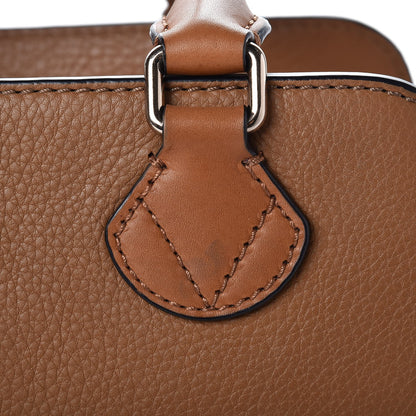 Burberry Mega Check Grained Calfskin Medium Harcourt Satchel Saddle Brown 9 of 9
