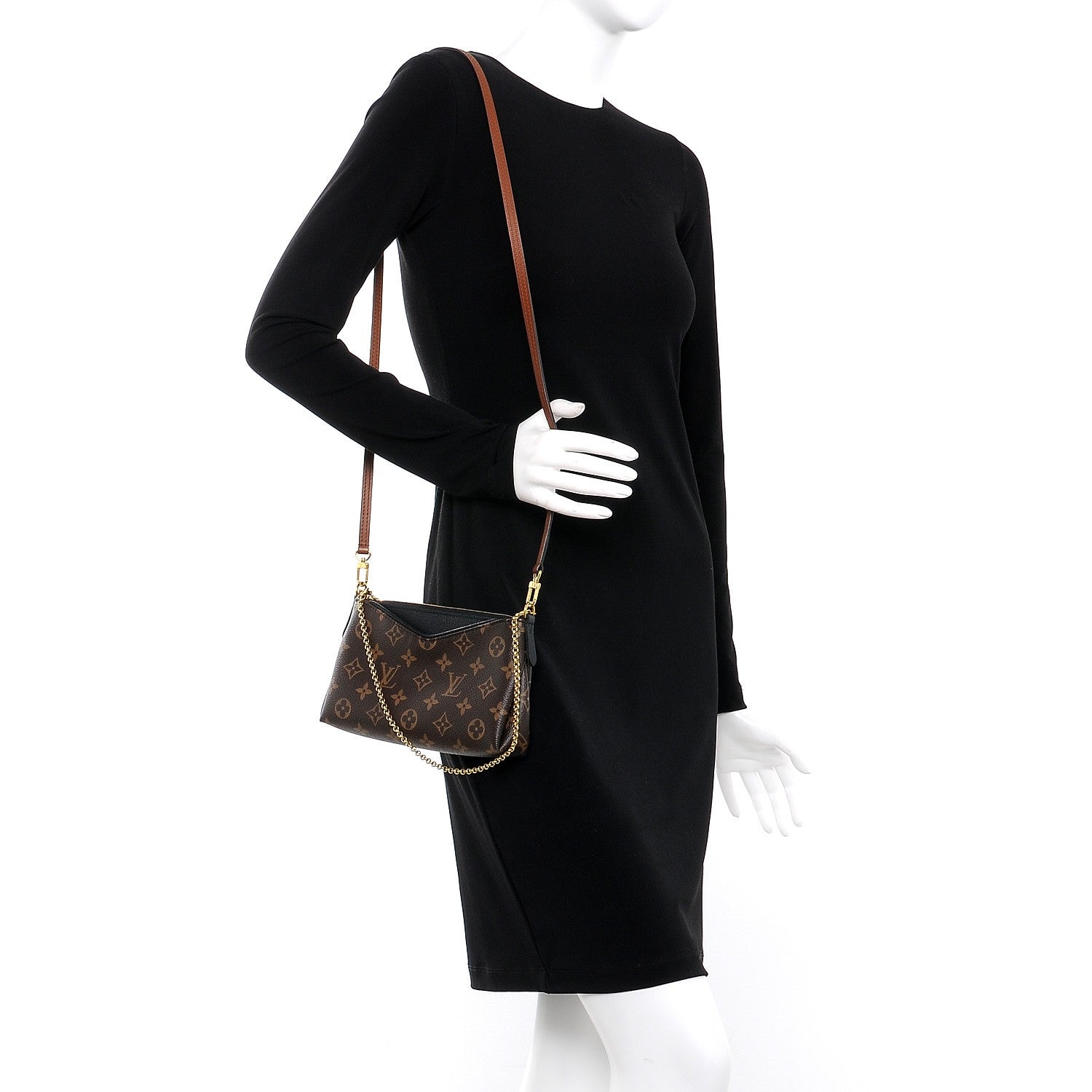 Louis Vuitton Monogram Pallas Clutch Black 2 of 8