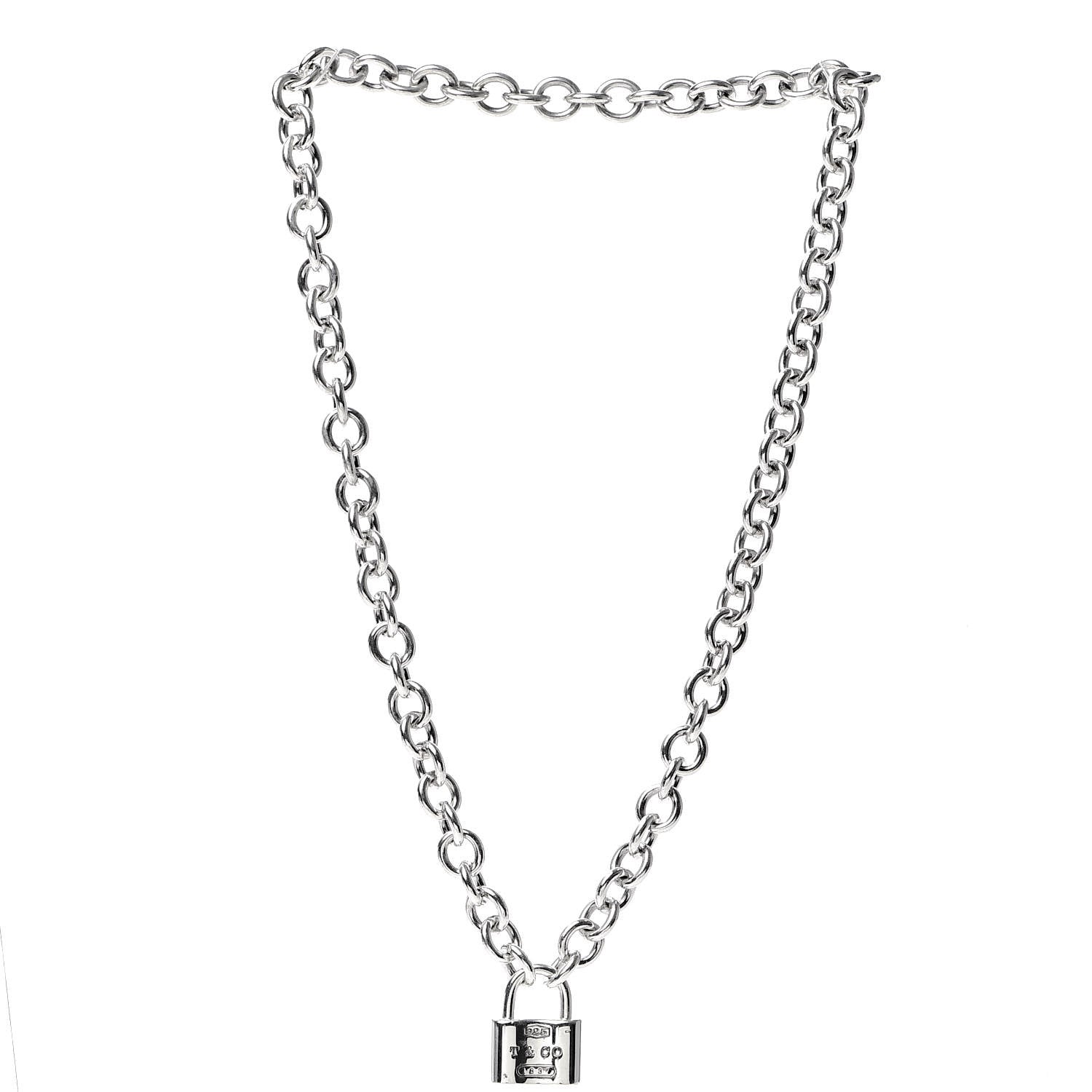 Tiffany Sterling Silver 1837 Lock Charm Necklace 3 of 4