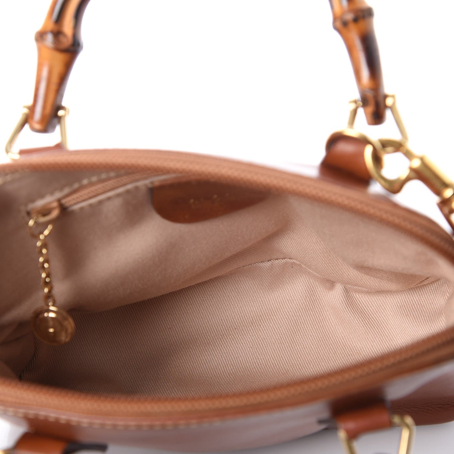 Calfskin Mini Bamboo Handle Bag Brown