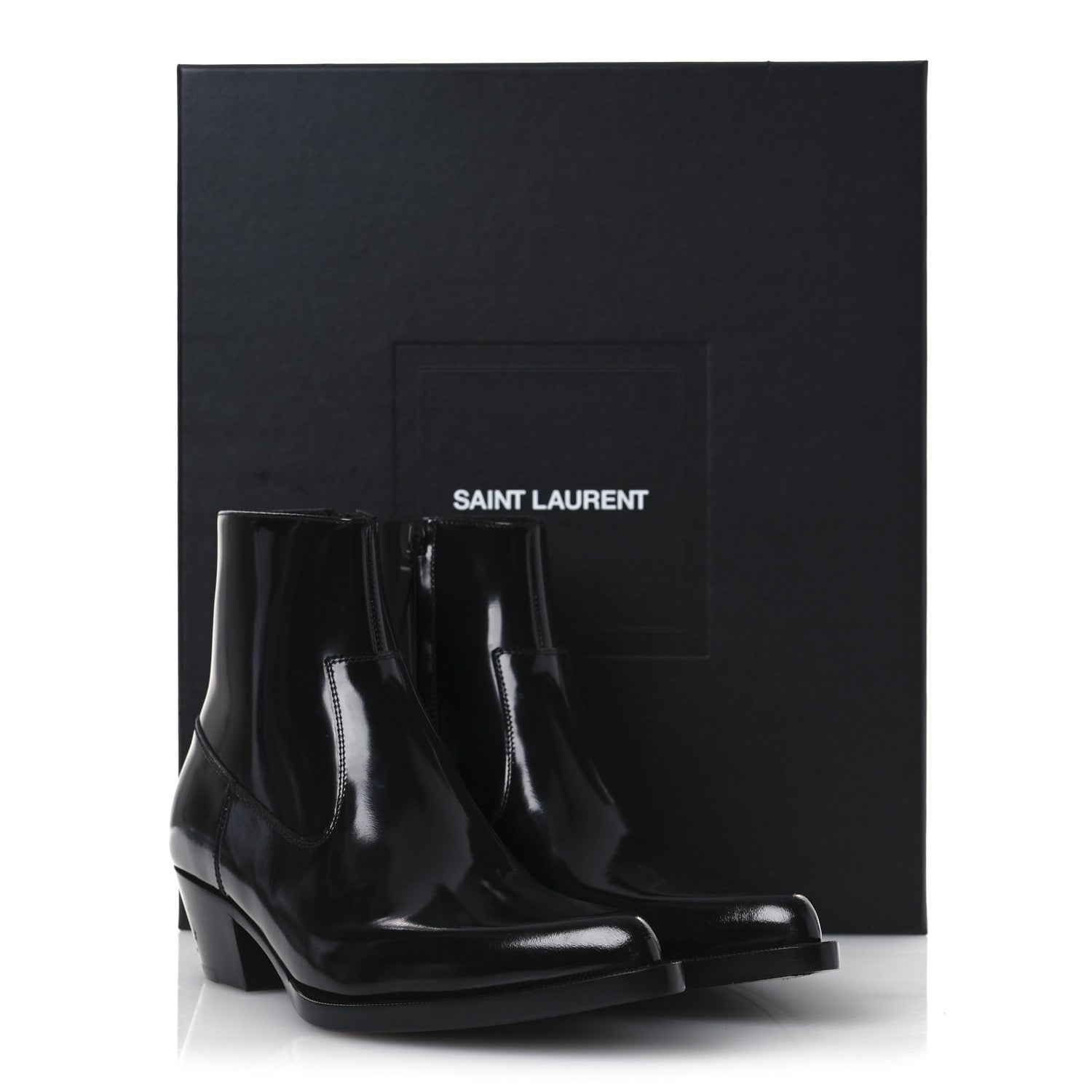 Saint Laurent Vitello Beat 40 Ankle Boots 37 Black 12 of 12