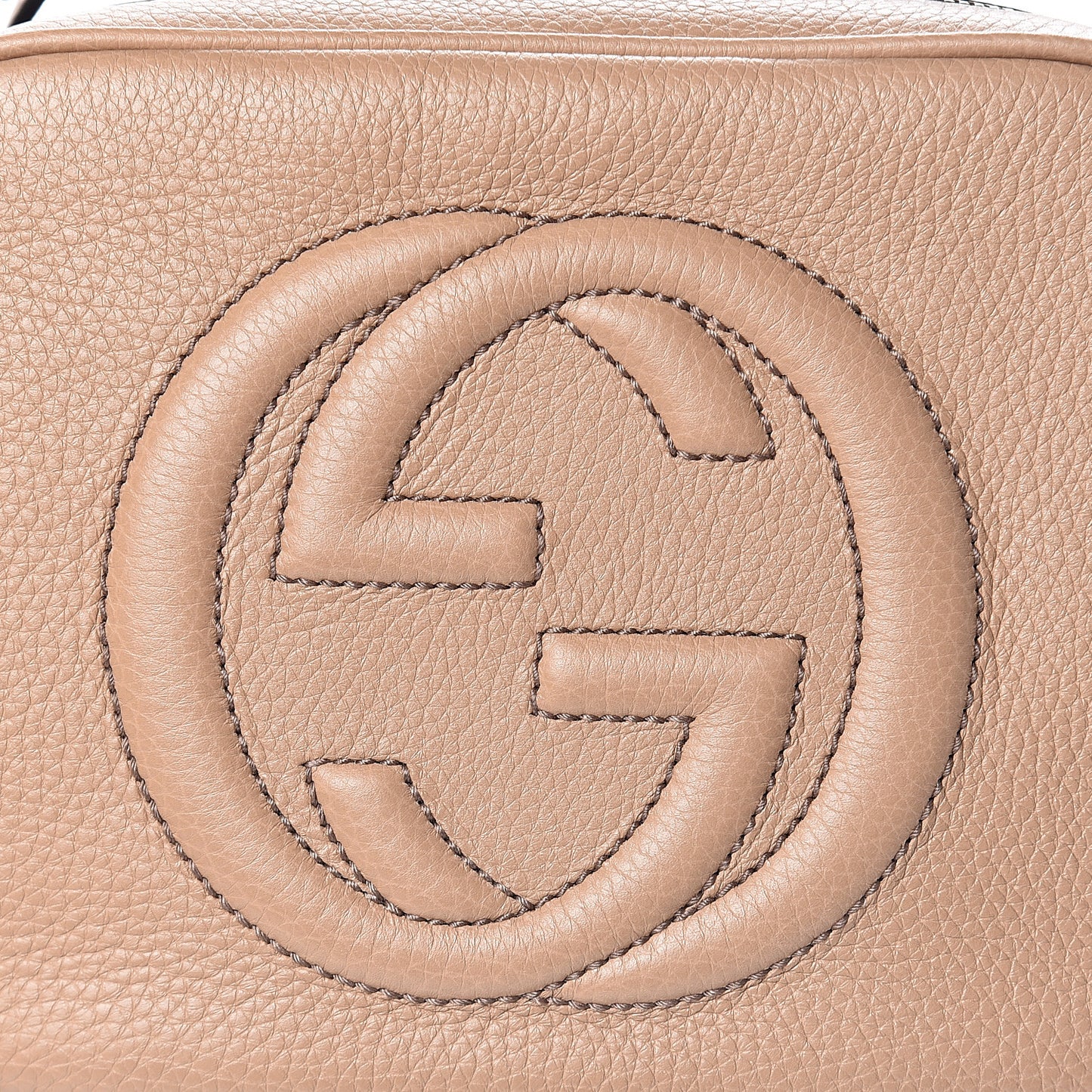 Pebbled Calfskin Small Soho Disco Bag Camelia