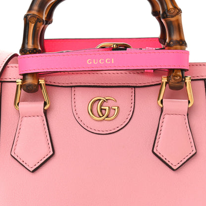 Gucci Wonka Grain Calfskin Mini Diana Tote Bag Wild Rose Fuxia Fluo 8 of 11