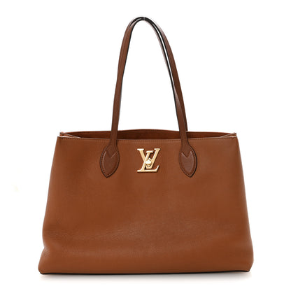 Louis Vuitton Grained Calfskin Lockme Shopper Chataigne 1 of 9