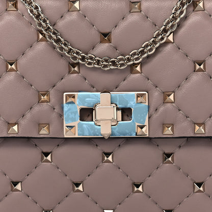 Valentino Garavani Lambskin Medium Rockstud Spike Shoulder Bag Poudre 9 of 11