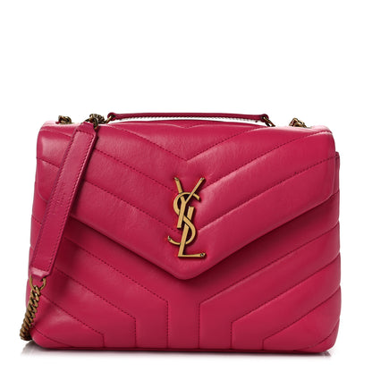 Saint Laurent Calfskin Y Quilted Monogram Small Loulou Chain Satchel Fresh Fuchsia 1 of 8