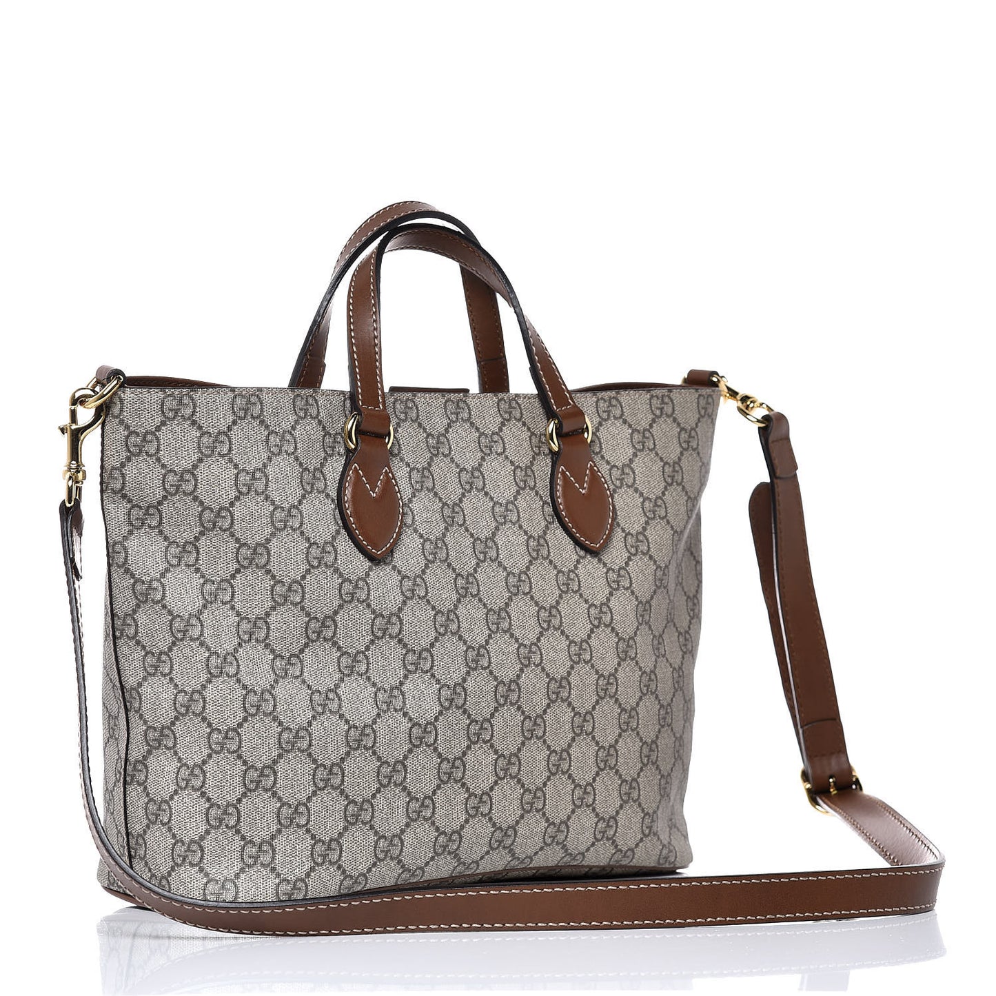 Soft GG Supreme Monogram Small Crossbody Tote Beige Cuir