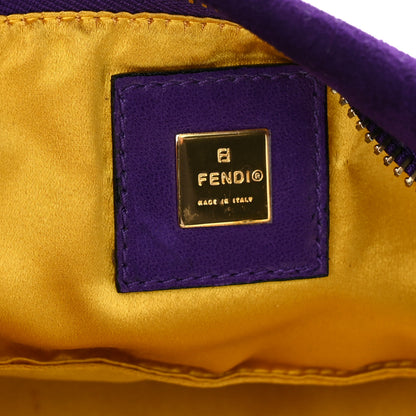 Fendi Suede Calfskin Shoulder Bag Purple 6 of 9