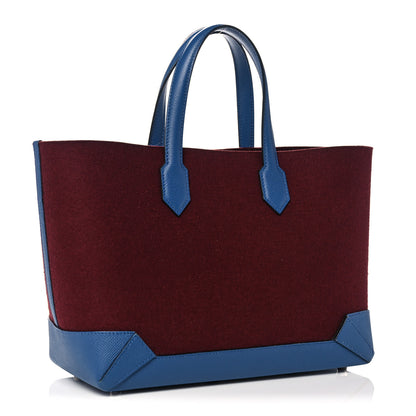 Hermes Felt Epsom Maxibox Cabas 30 Bordeaux Bleu Agate 3 of 19