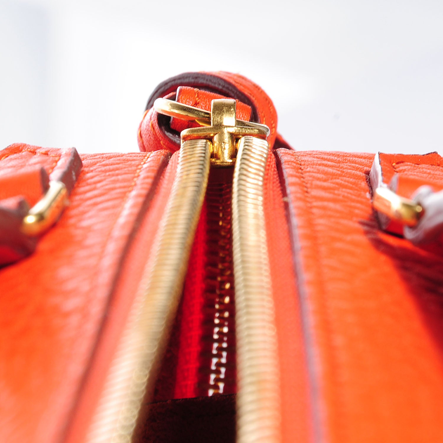 Celine Bullhide Calfskin Small Ring Handbag Burnt Orange 6 of 9