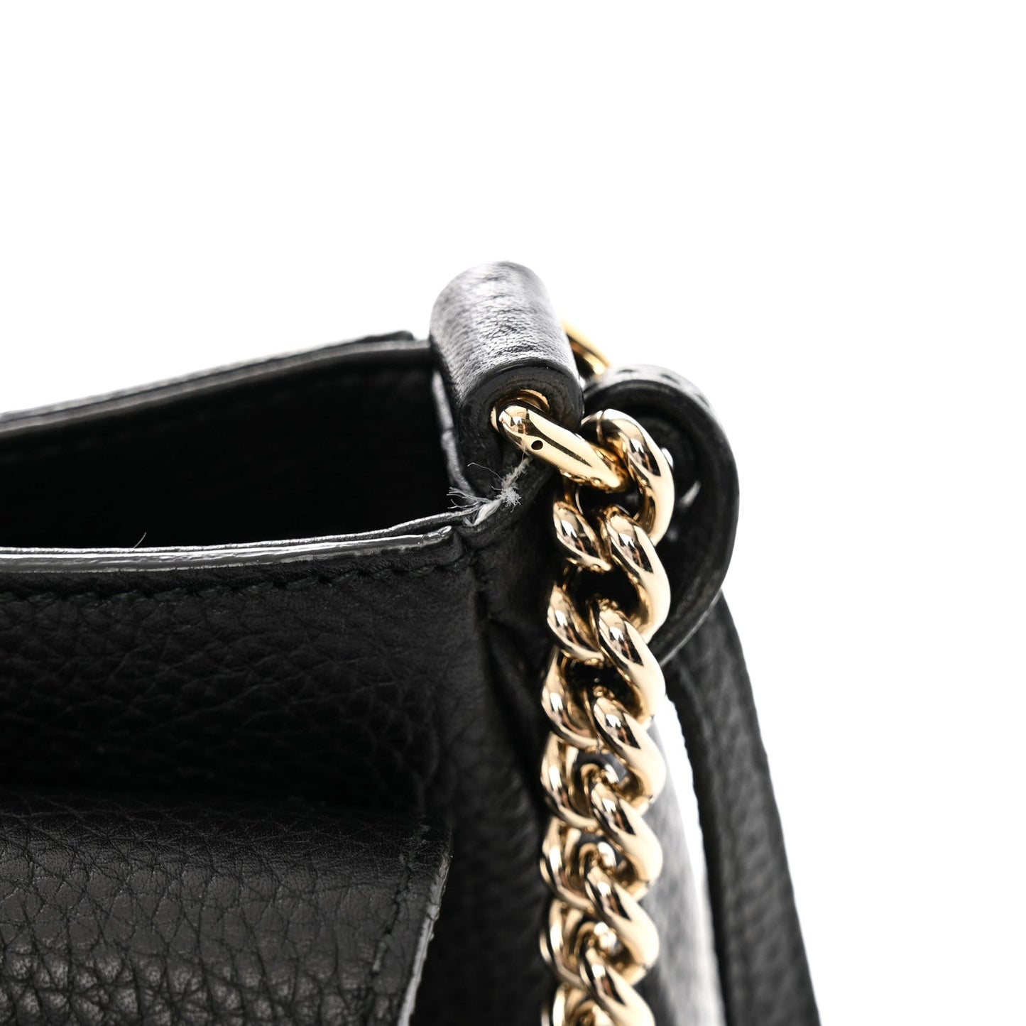 Pebbled Calfskin Medium Soho Flap Crossbody Black