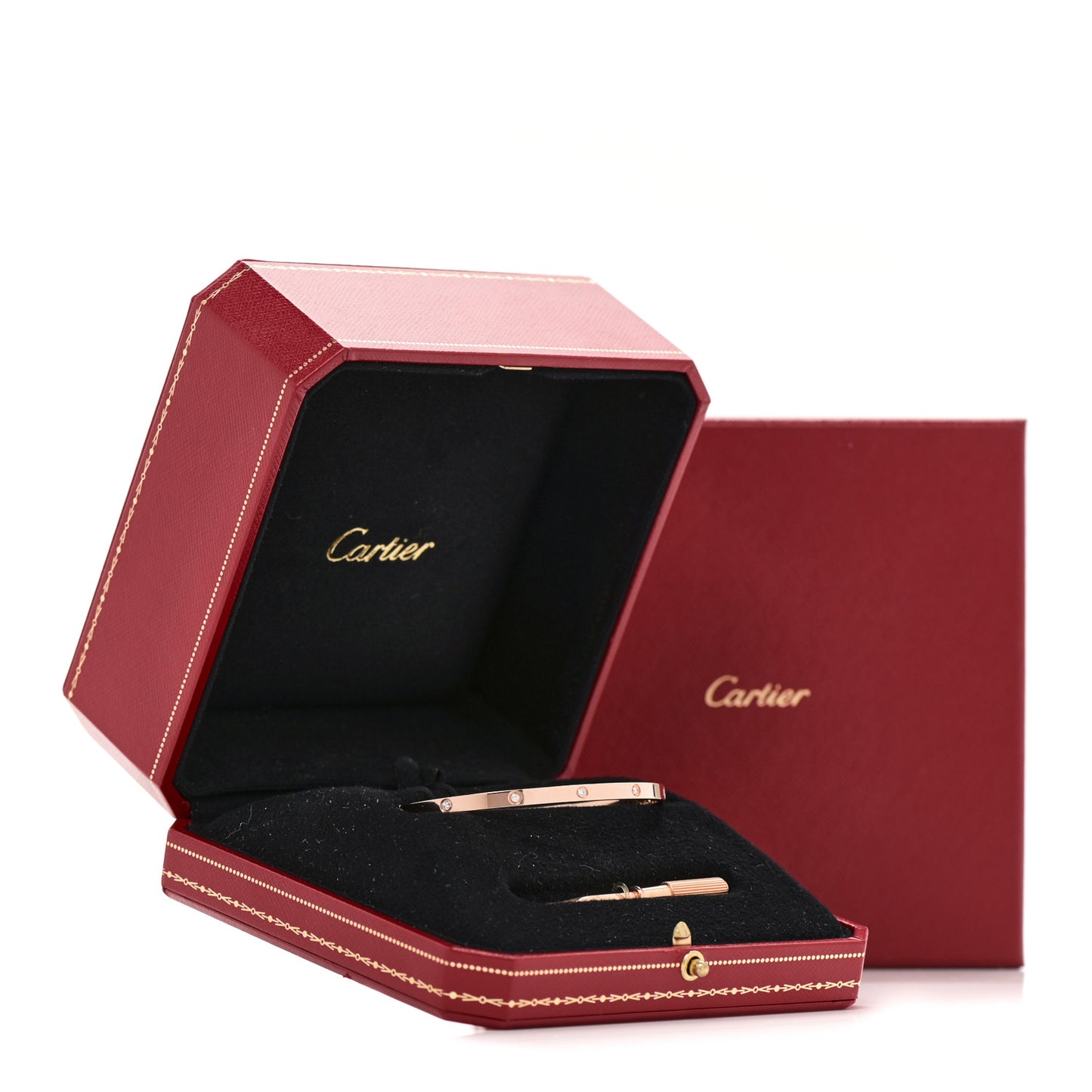 18K Pink Gold 10 Diamond Small LOVE Bracelet 18