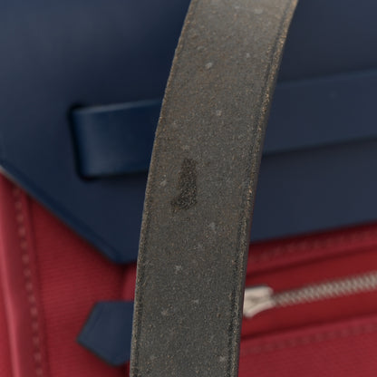 Hermes Military Toile Vache Hunter Herbag Zip 31 PM Rouge Grenat Bleu Saphir 14 of 17