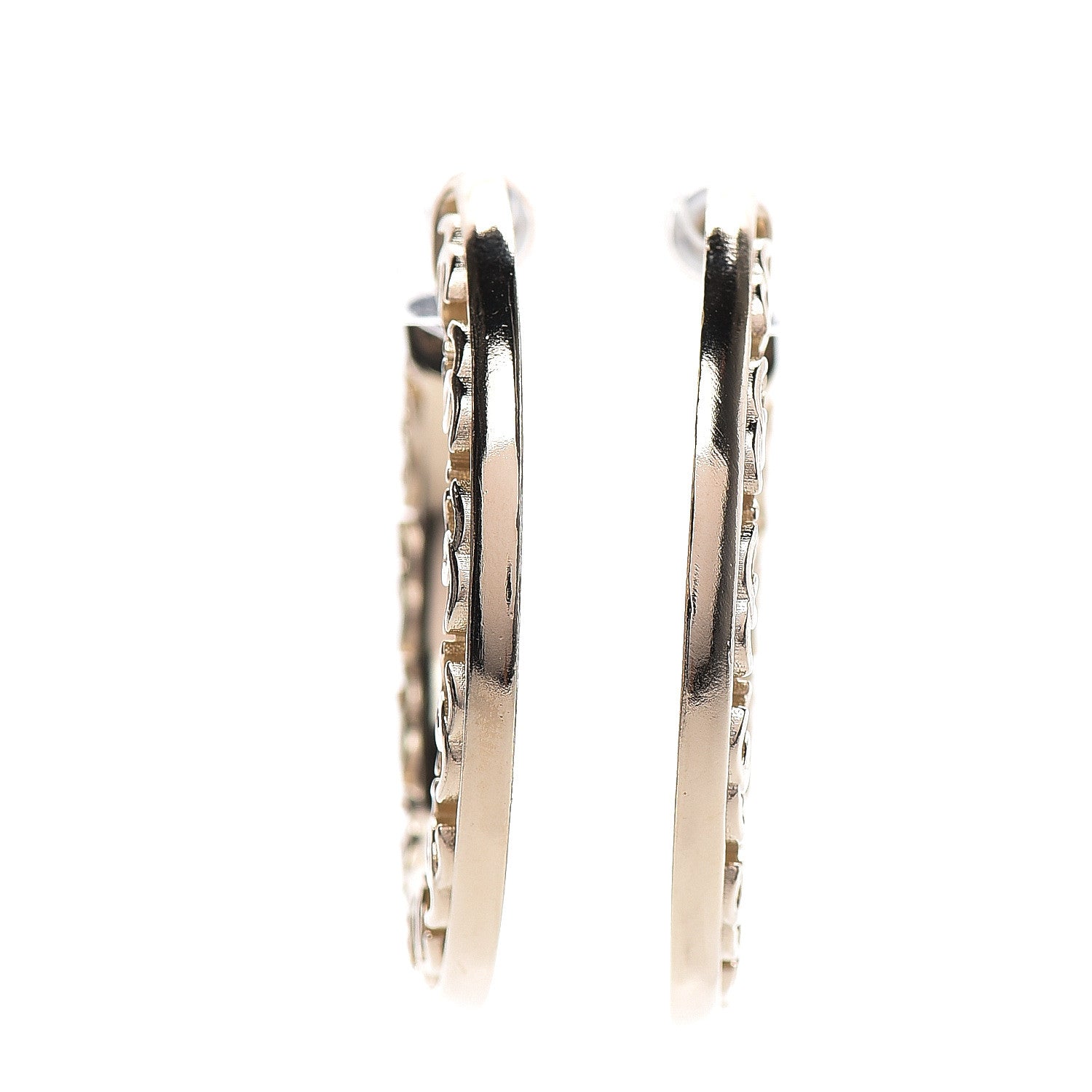 Chanel CC Hoop Earrings Gold 1 of 5