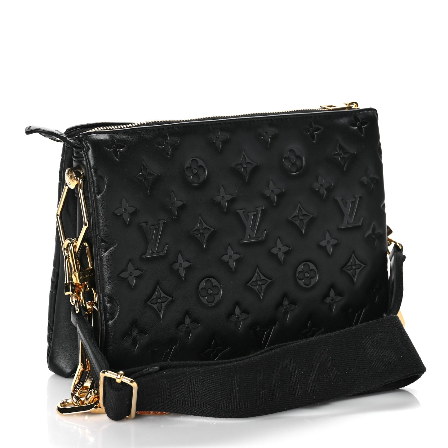 Lambskin Embossed Monogram Coussin PM Black