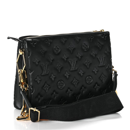 Louis Vuitton Lambskin Embossed Monogram Coussin PM Black 2 of 9