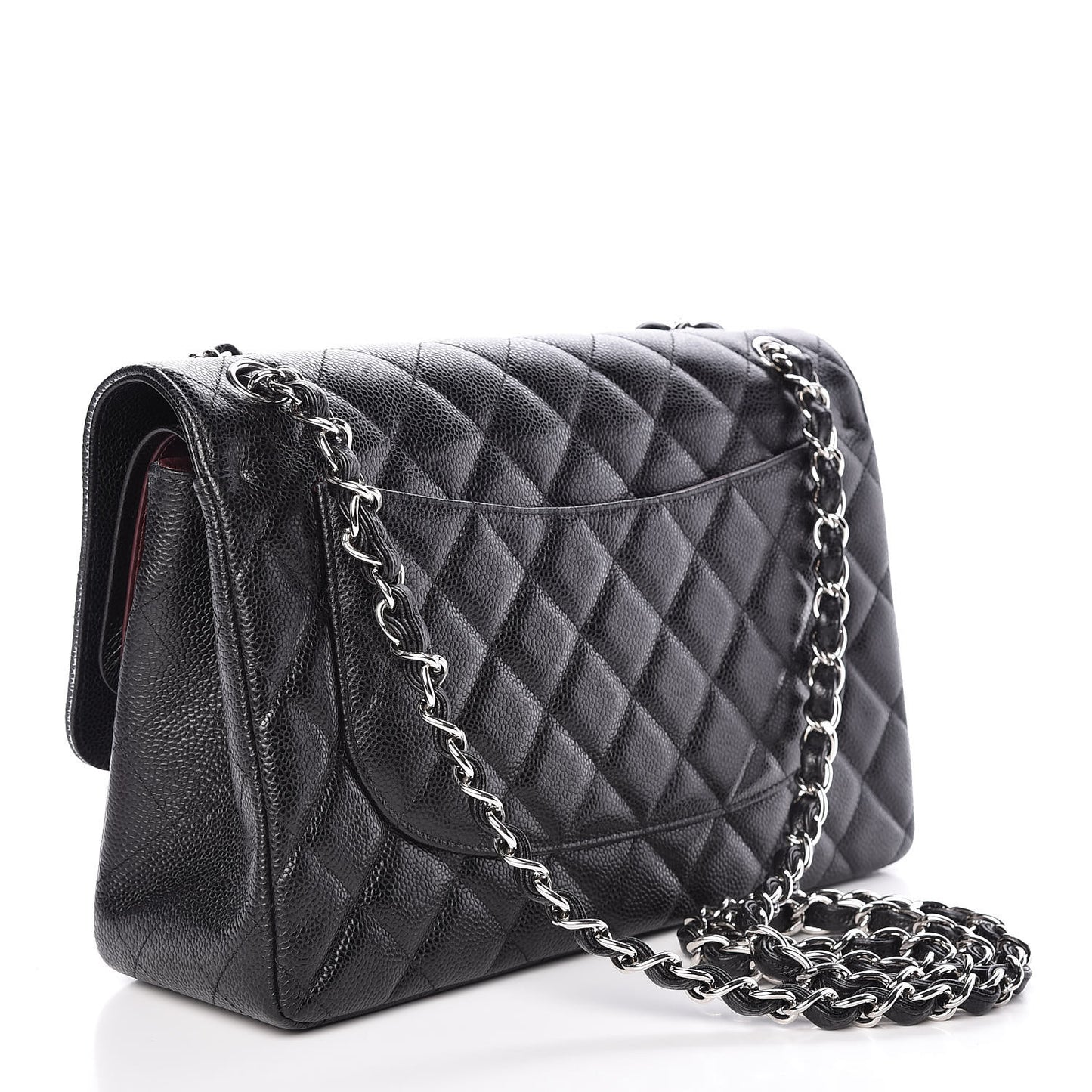 Caviar Quilted Jumbo Double Flap Black