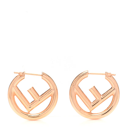 Fendi Metal FF Hoop Earrings Gold 1 of 5