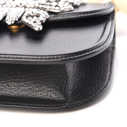 Gucci Calfskin Web Crystal Butterfly Stripe Small Totem Shoulder Bag Black 10 of 14