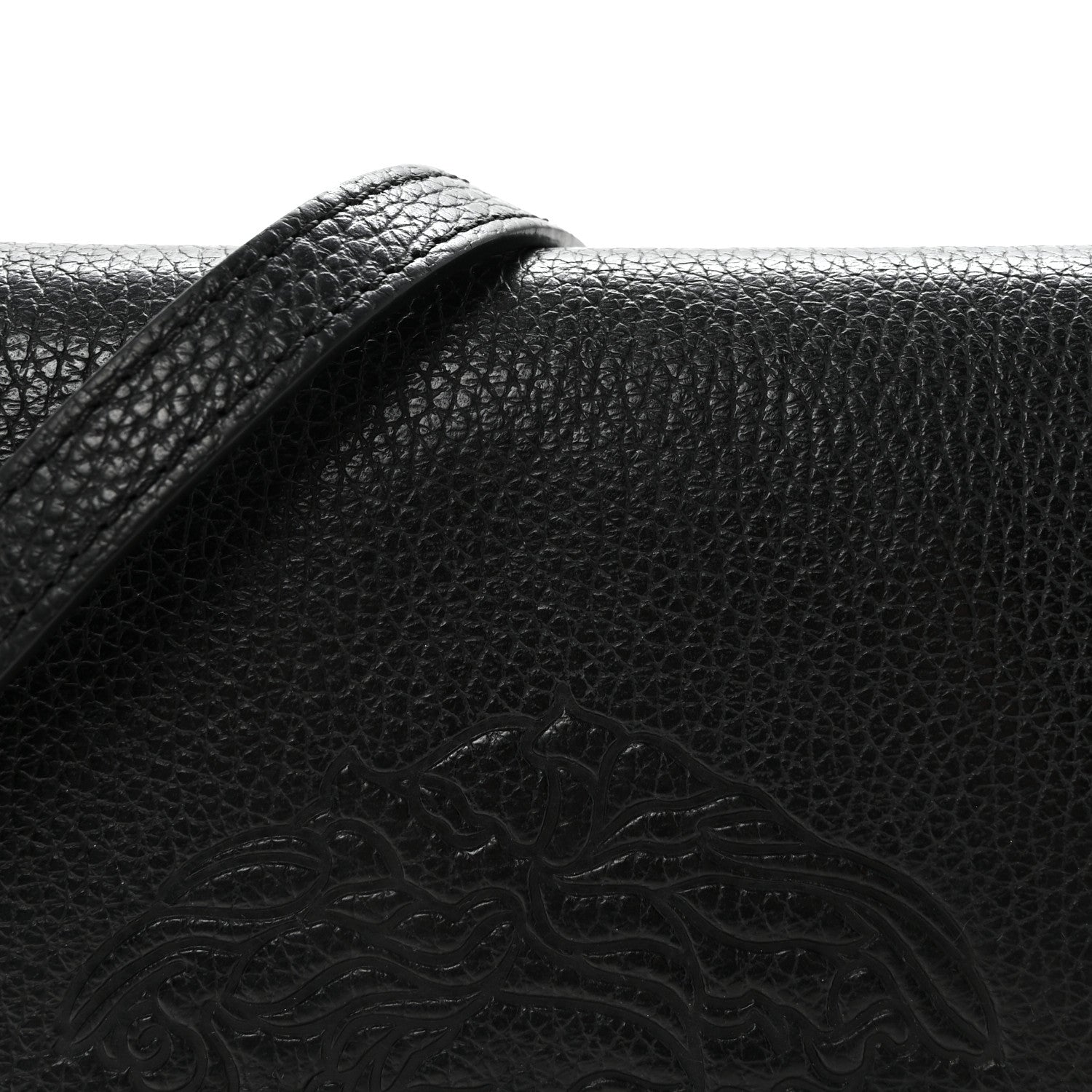 Versace Grained Calfskin Embossed Medusa Flap Bag Black 7 of 9