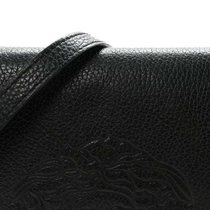 Versace Grained Calfskin Embossed Medusa Flap Bag Black 7 of 9