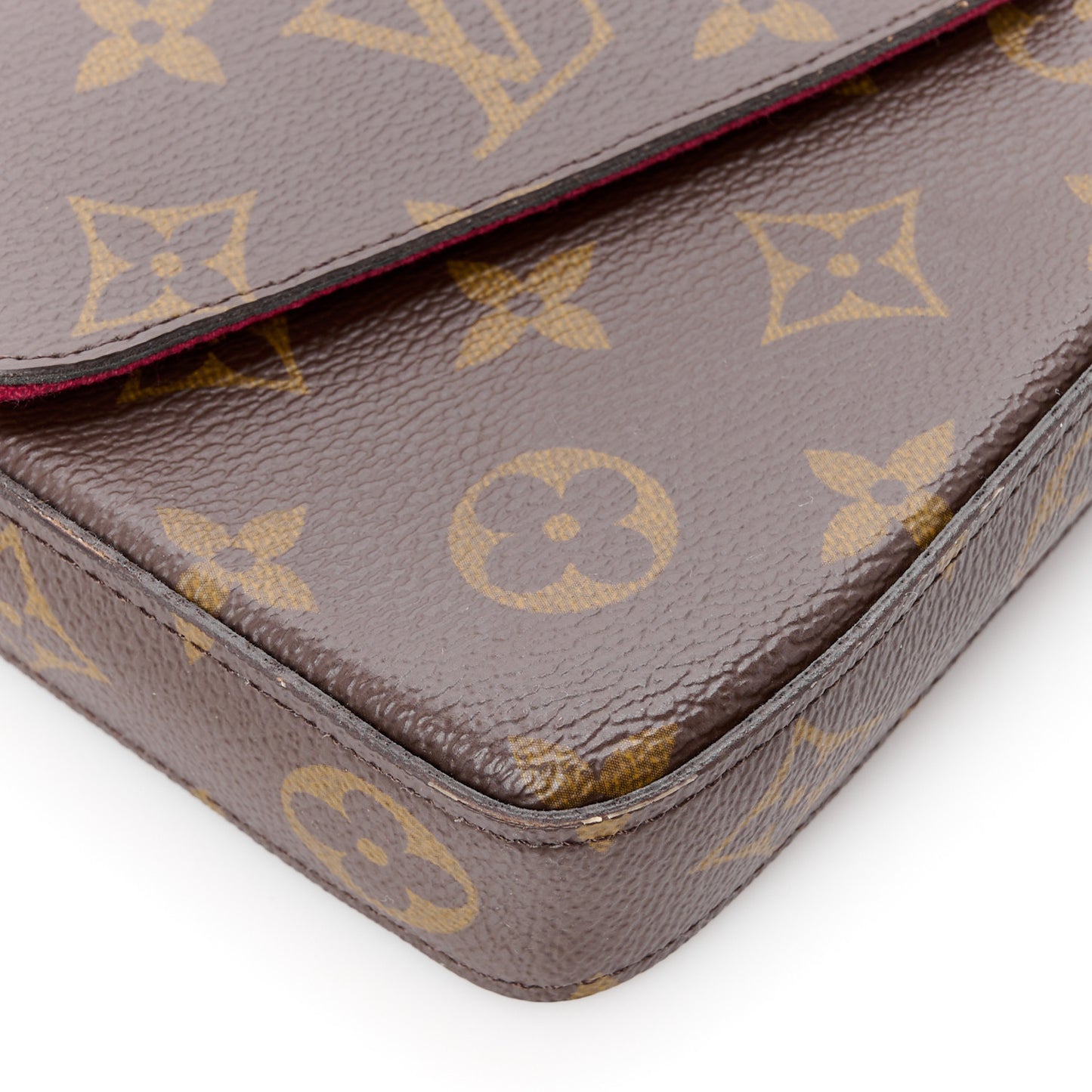 Monogram Pochette Felicie Chain Wallet Fuchsia