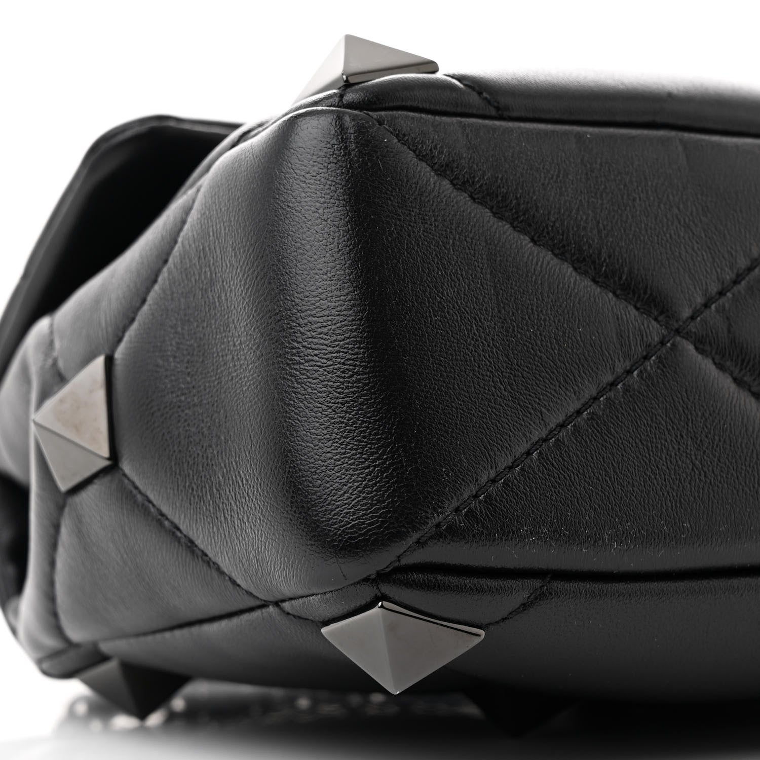 Valentino Garavani Nappa Monochrome Medium Roman Stud Shoulder Bag Black 8 of 9