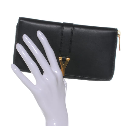 Saint Laurent Leather Y Line Zip Around Wallet Black 2 of 7