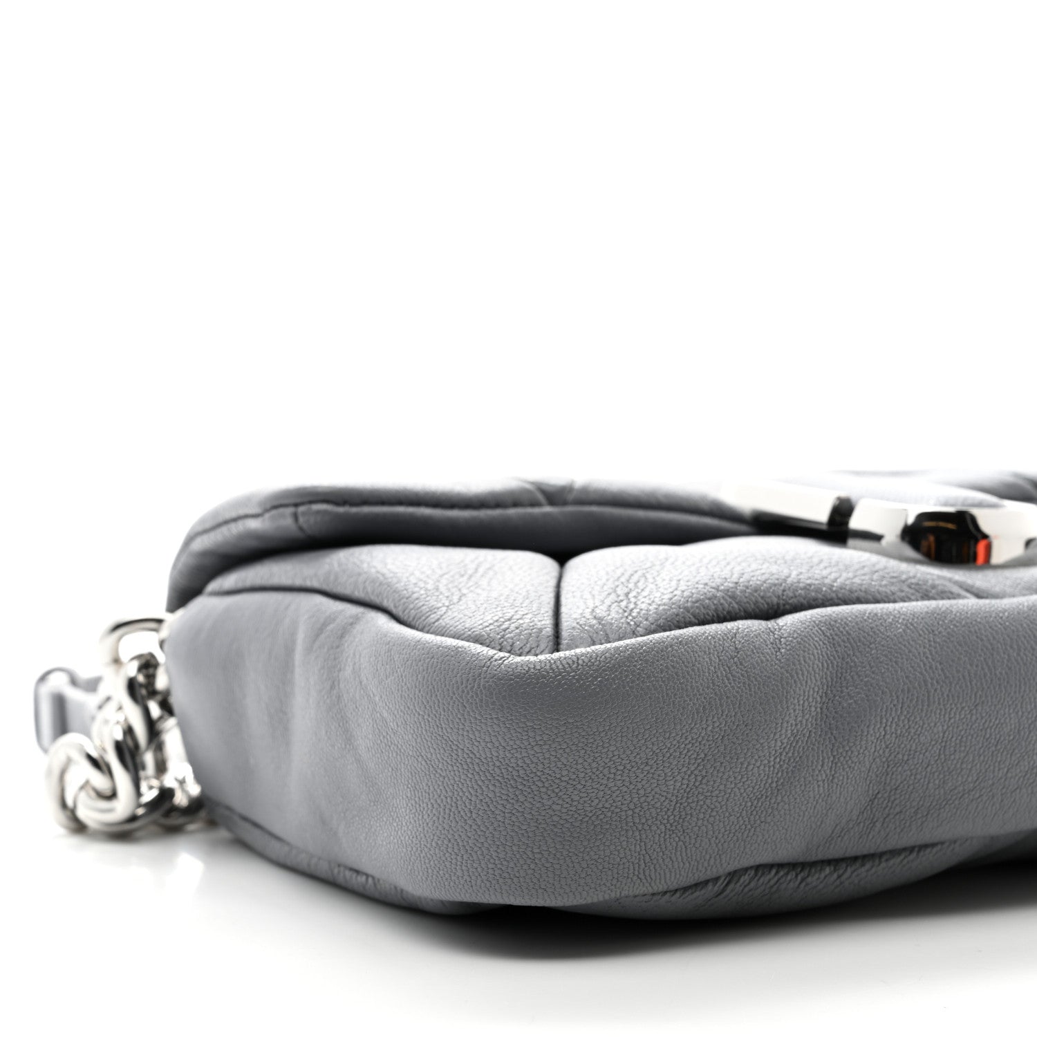 Marc Jacobs Goatskin Quilted J The Puffy Diamond Shoulder Bag Wolf Grey 10 of 11