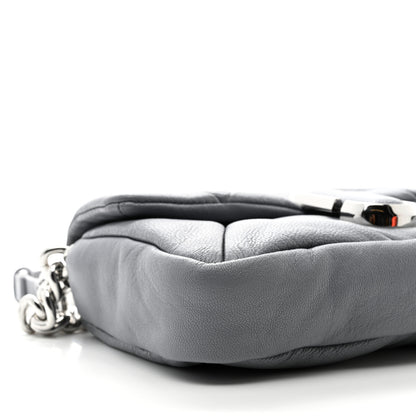Marc Jacobs Goatskin Quilted J The Puffy Diamond Shoulder Bag Wolf Grey 10 of 11