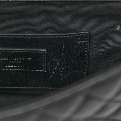 Saint Laurent Sheepskin Tri-Quilt Monogram Medium College Bag Black 9 of 12