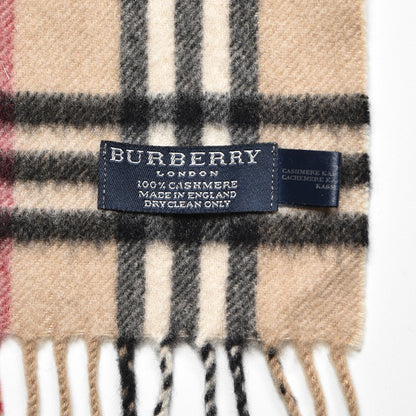 Burberry Cashmere House Check Fringe Scarf Camel 4 of 4