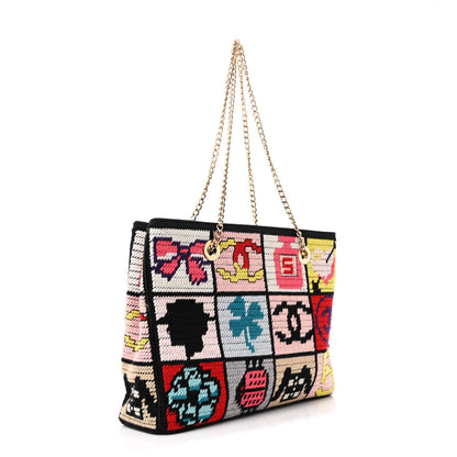 Chanel Needlepoint Precious Symbols Shoulder Bag Black 3 of 11