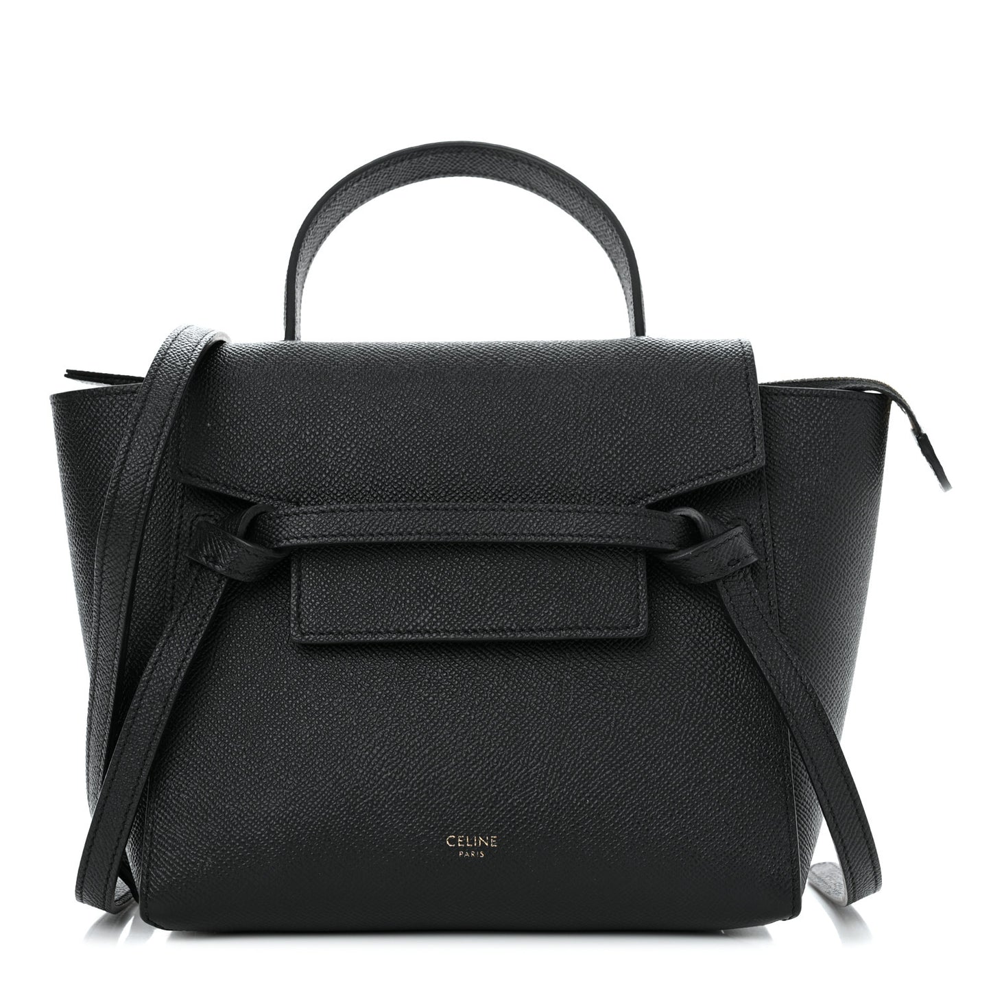 Grained Calfskin Nano Belt Bag Black