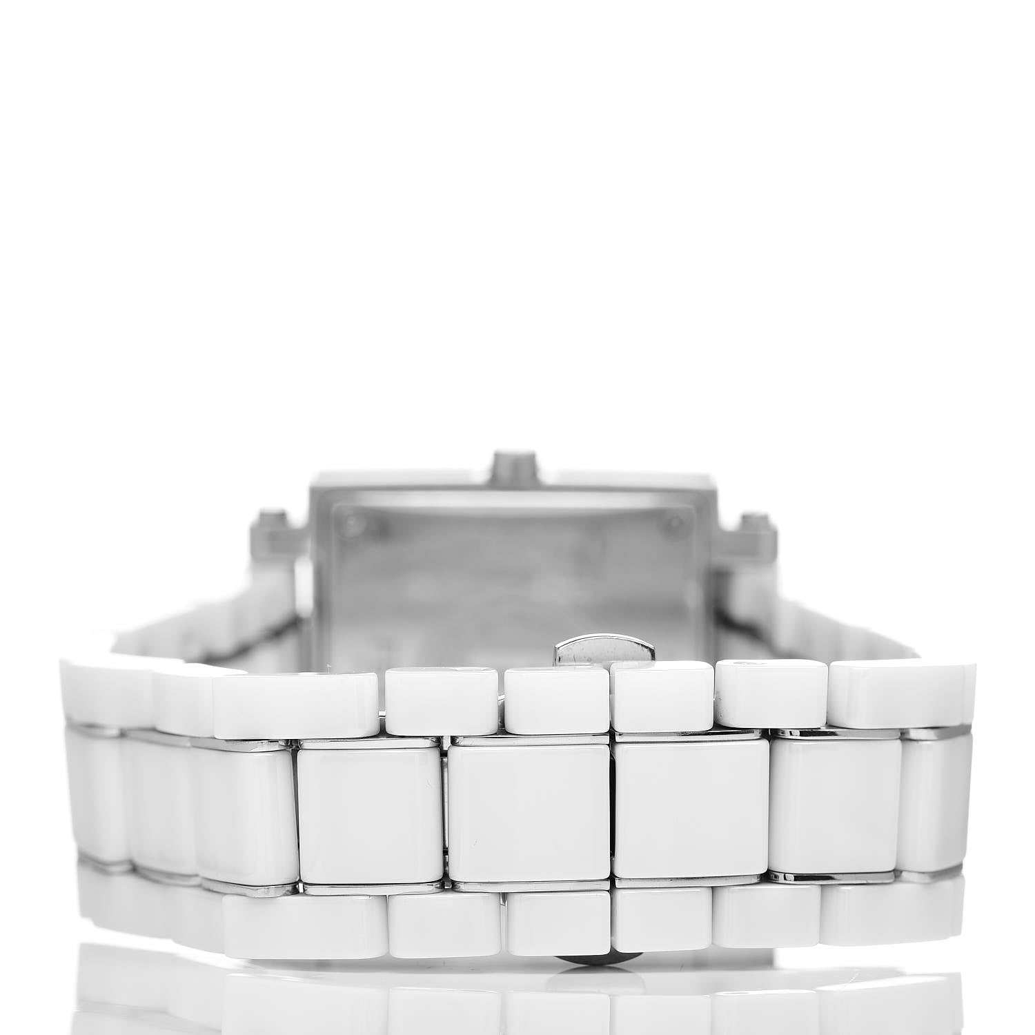 Fendi Stainless Steel Ceramic 30mm Quadro Quartz Watch White 4 of 7