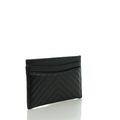 Chanel Caviar Chevron Quilted Card Holder Black 3 of 8