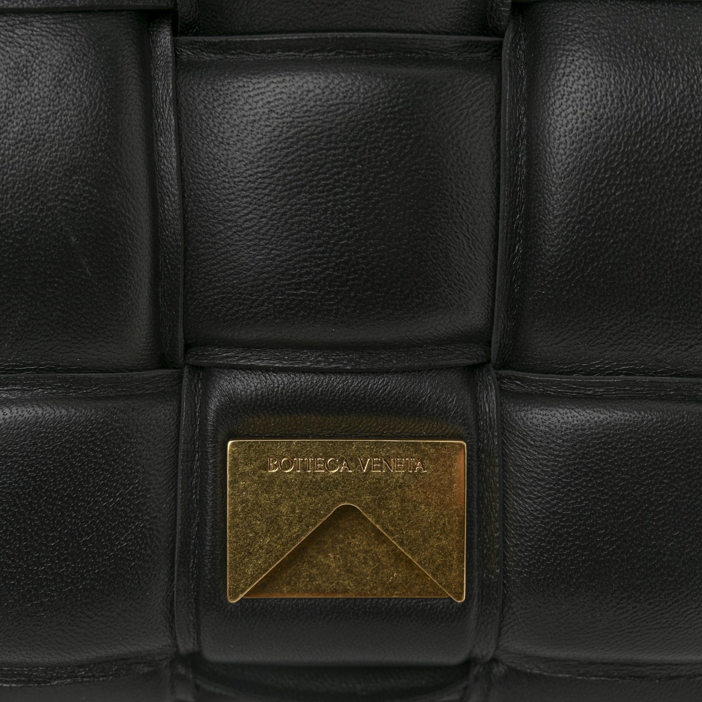 Lambskin Maxi Intreccio Padded Chain Cassette Crossbody Bag Black