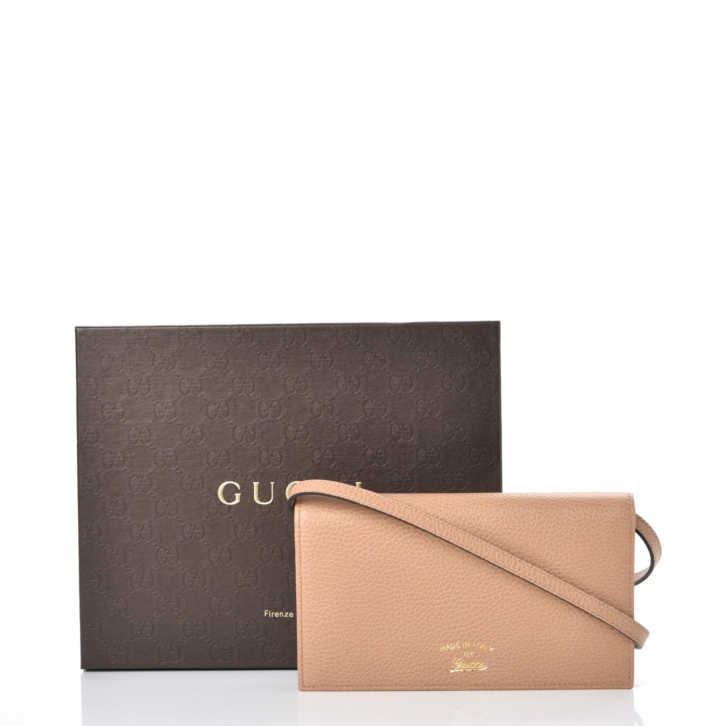 Dollar Calfskin Mini Swing Wallet Bag Camelia Mineral Blue
