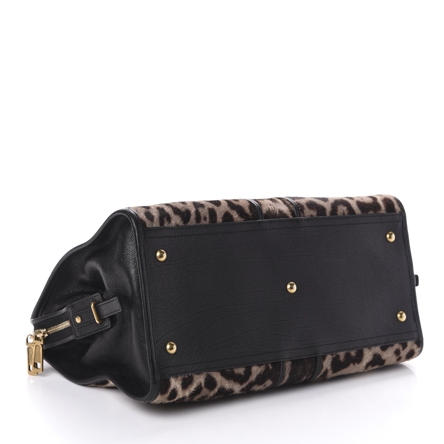 Saint Laurent Pony Hair Calfskin Leopard Print Medium Cabas Chyc Black 4 of 9