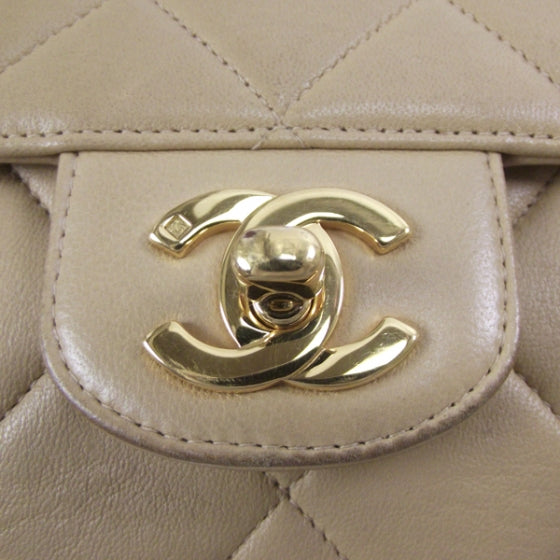 Chanel Leather Quilted Medium Flap Beige 12 of 13